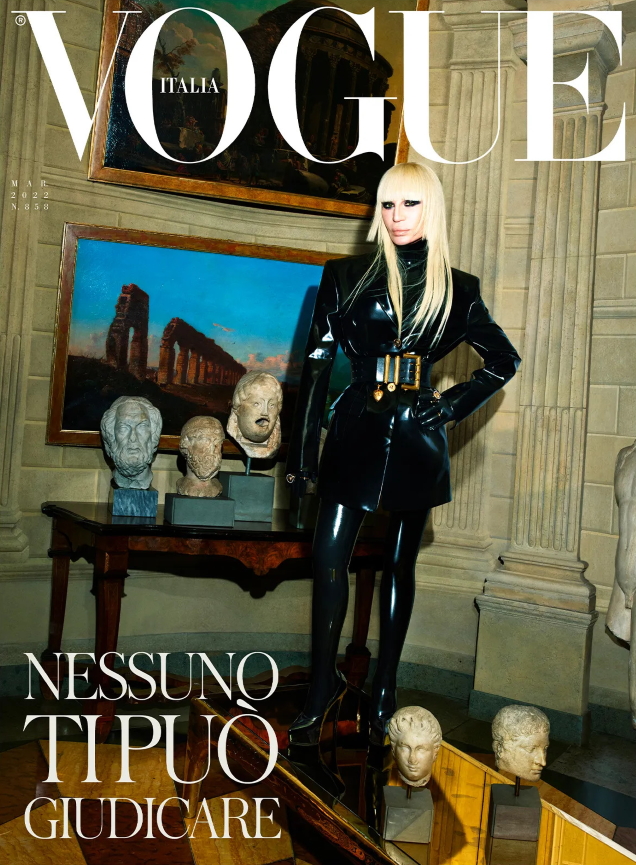 Vogue Italia March 2022 : Donatella Versace by Mert Alas & Marcus Piggott